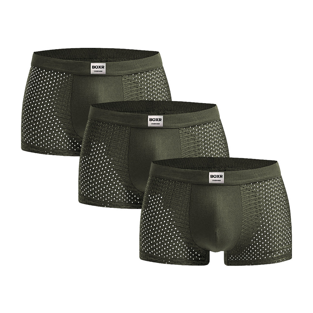 BOXR | Bamboe Boxers 3-Pack Olijfgroen