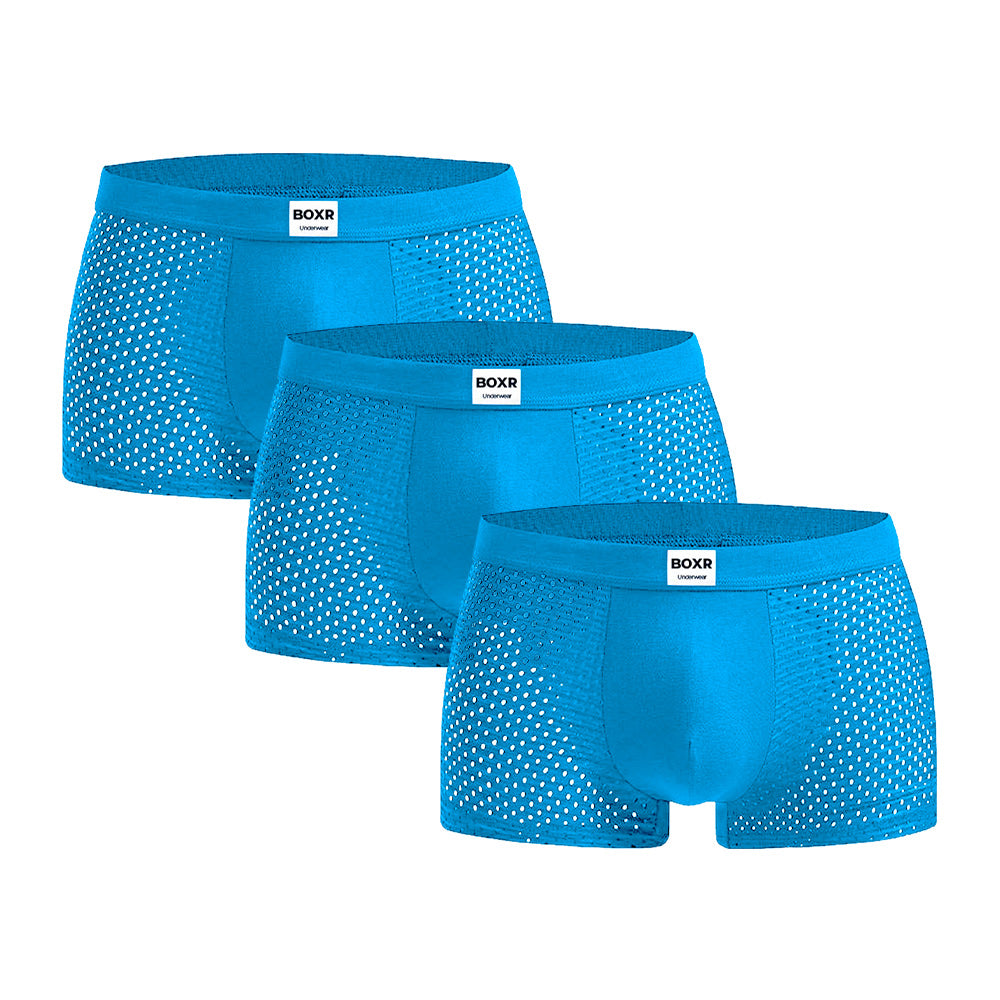 BOXR | Bamboe Boxers 3-Pack Zee-Blauw