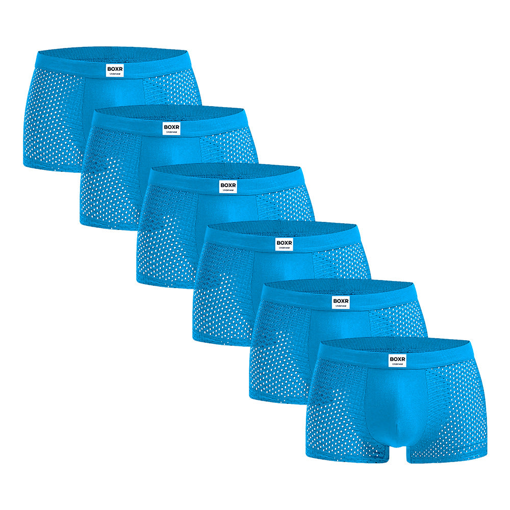 BOXR | Bamboe Boxers 6-Pack Zee-Blauw