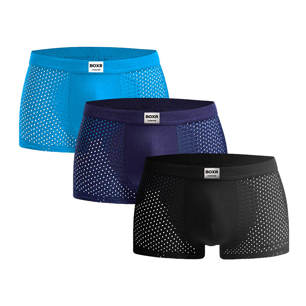 BOXR | Bamboe Boxers 3-Pack Zomerblauw