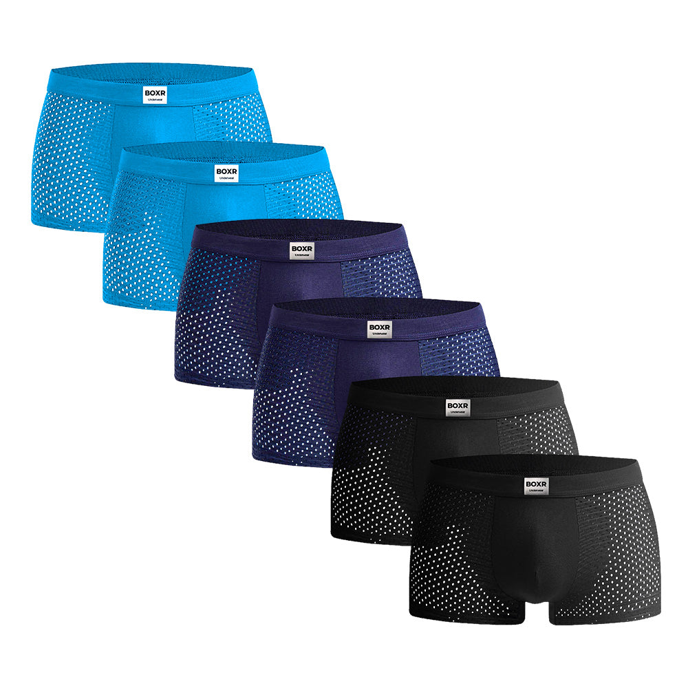 BOXR | Bamboe Boxers 6-Pack Zomerblauw