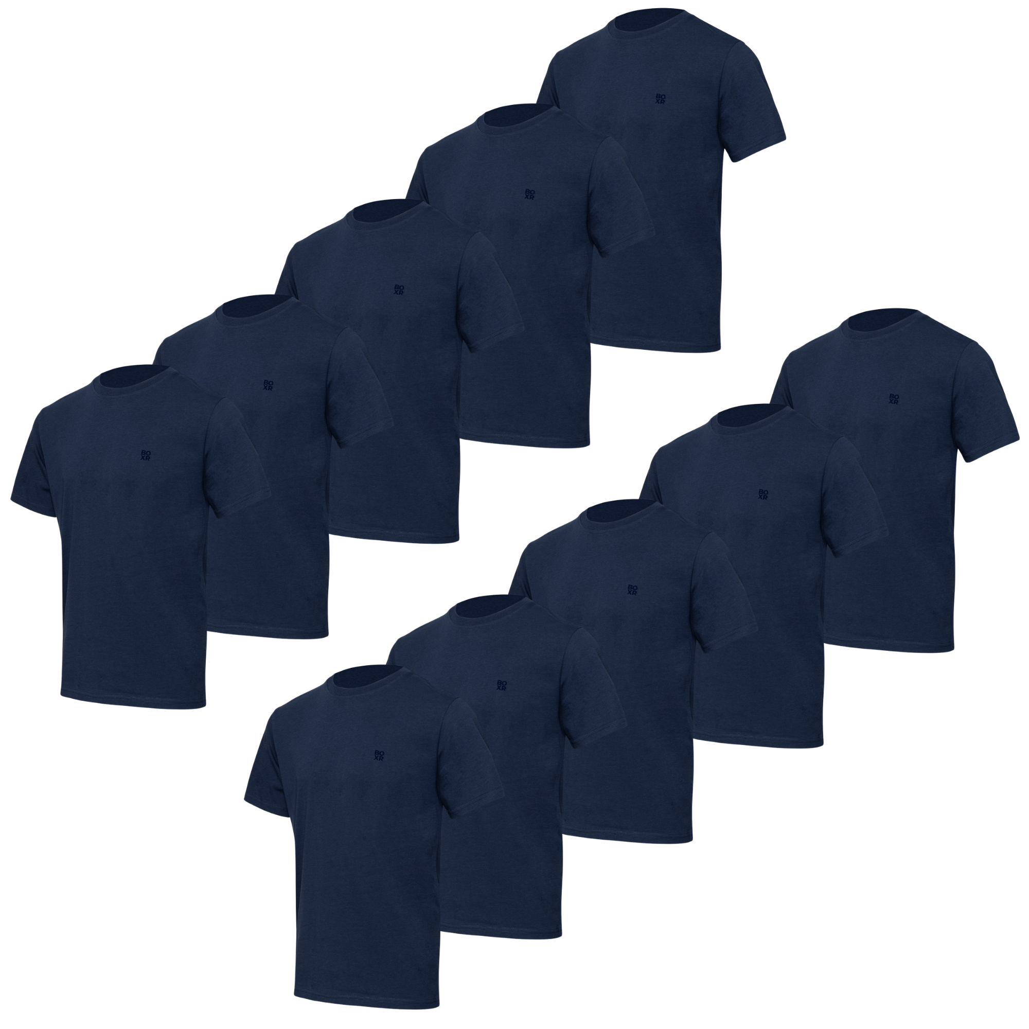 BOXR | Bamboe Casual T-Shirt 10-Pack Marineblauw